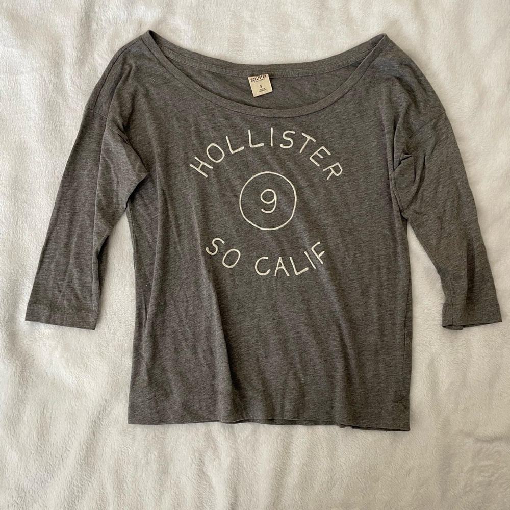 Hollister size Small Charcoal 3/4 Sleeve Tee